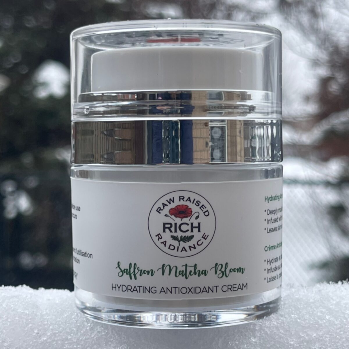 Saffron Matcha Bloom cream, handmade in Canada
